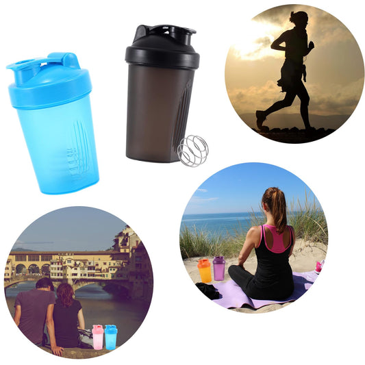 Shaker Flasche 400ml für Gym Protein Mixer Schwarz