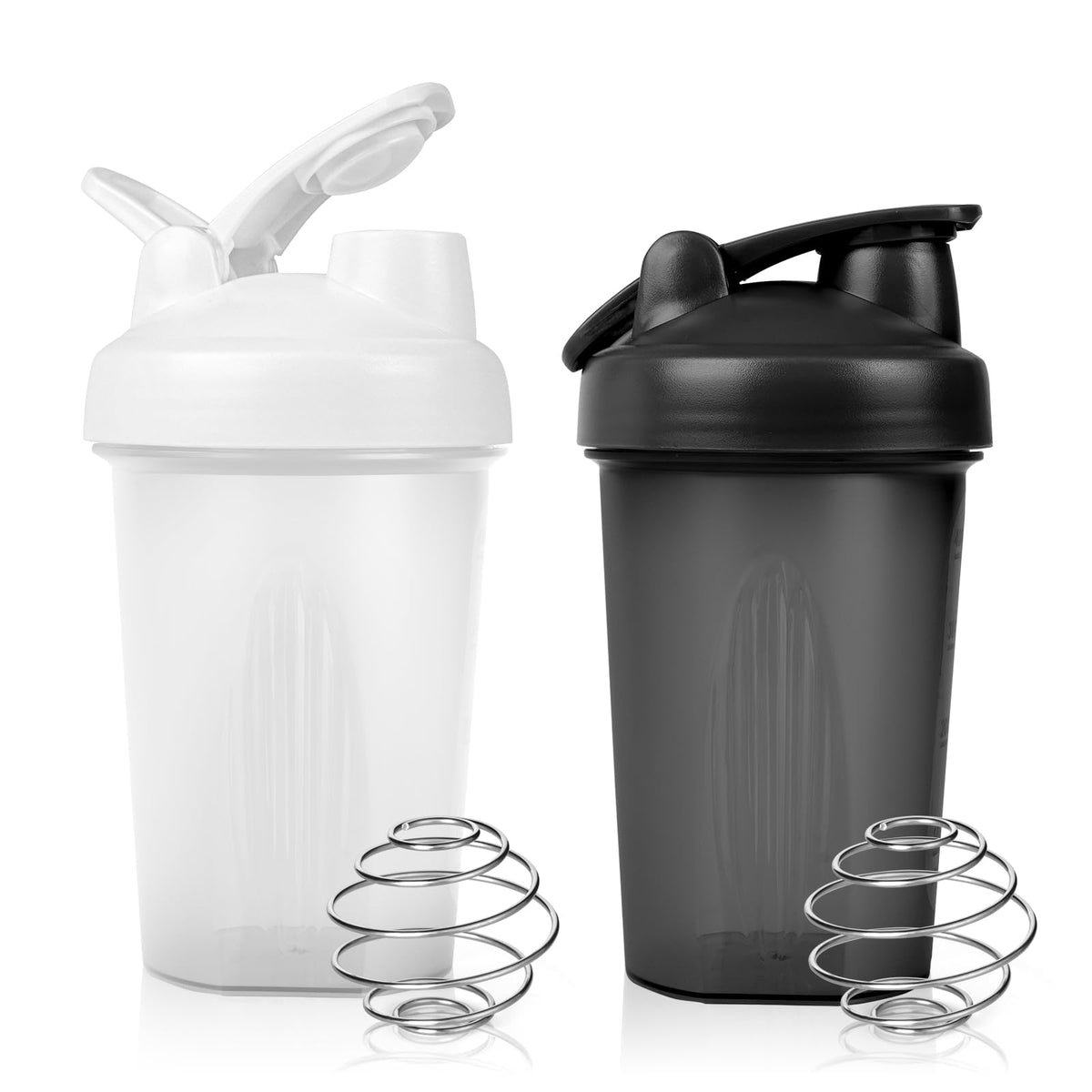 ACWOO Eiweiß Shaker 400ml auslaufsicher Schwarz Weiß