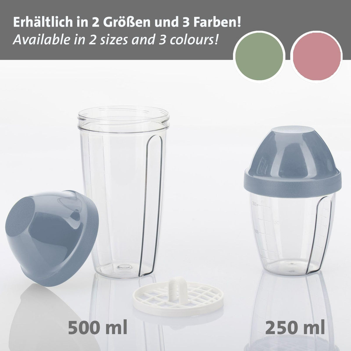 Westmark Schüttelbecher 250ml mit Mixscheibe Blau