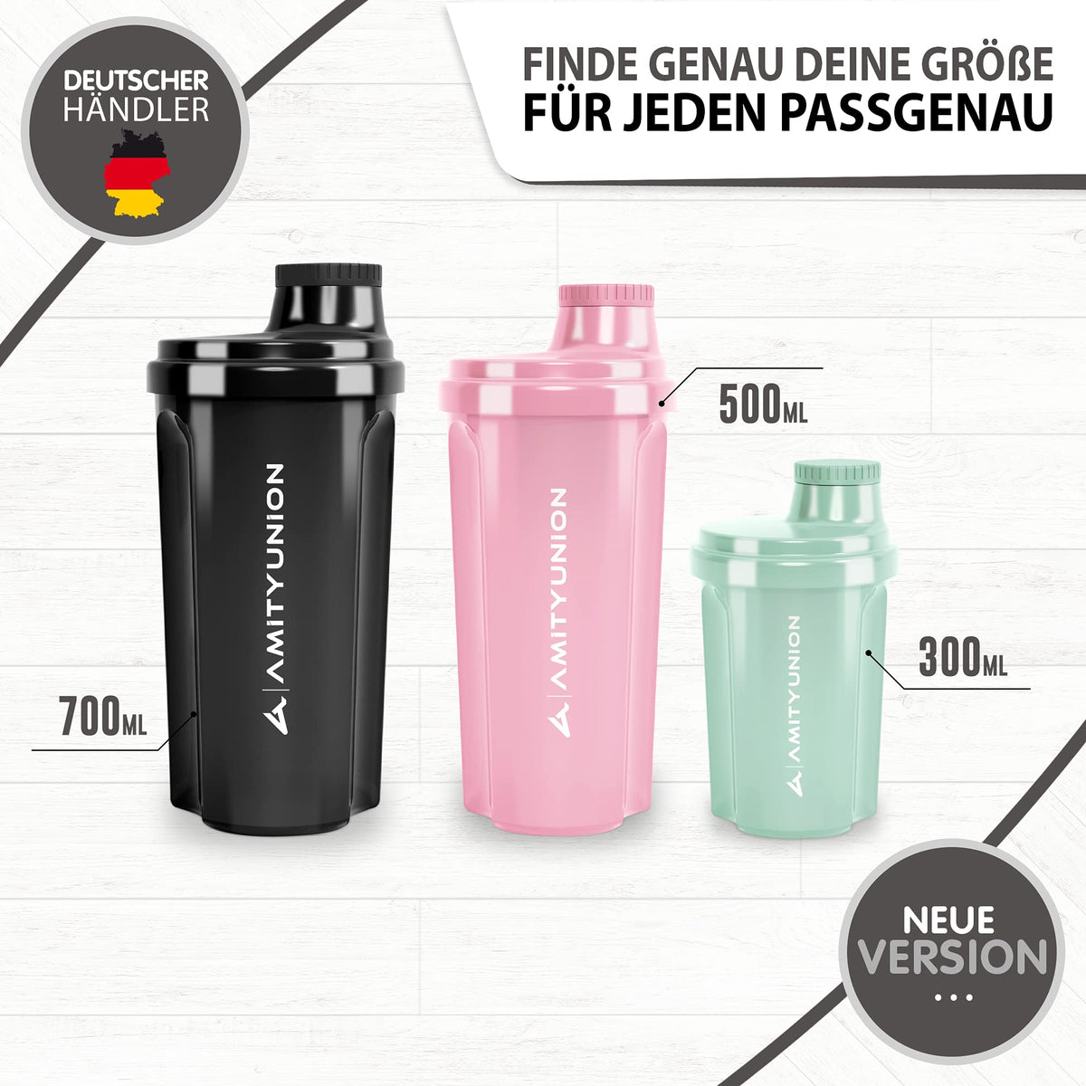 Protein Shaker Heaven 500ml mit Sieb & Skala Weiß