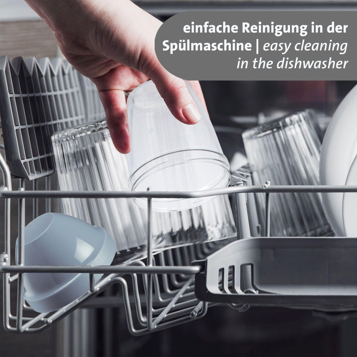 Westmark Schüttelbecher 250ml mit Mixscheibe Blau