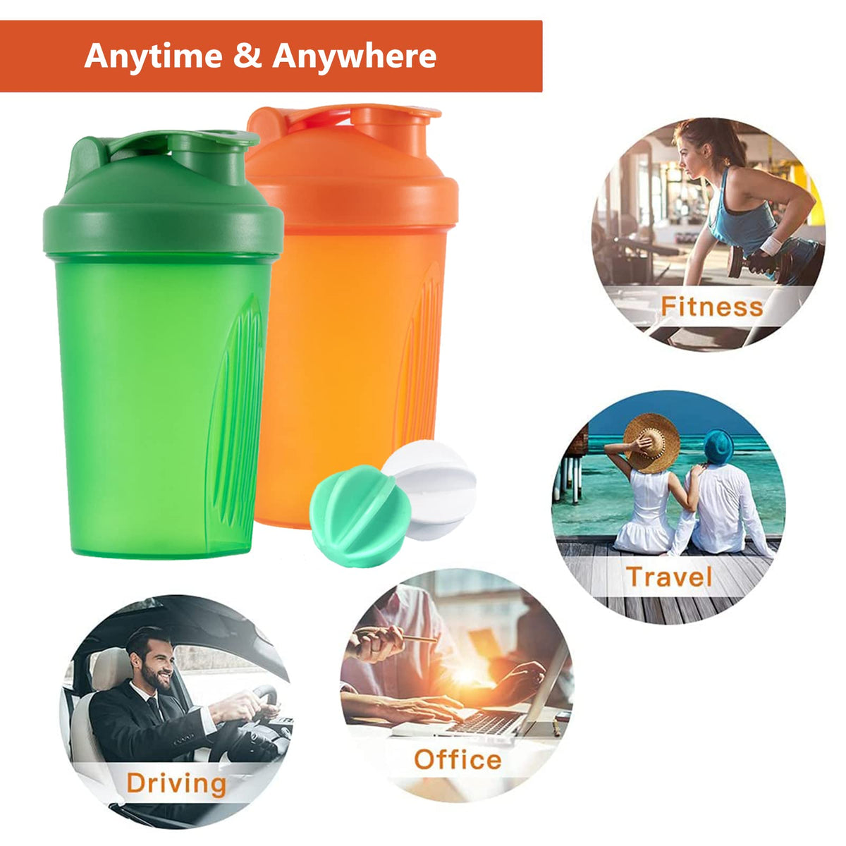 YAYAYOUNG Eiweiß Shaker 400ml auslaufsicher Sieb