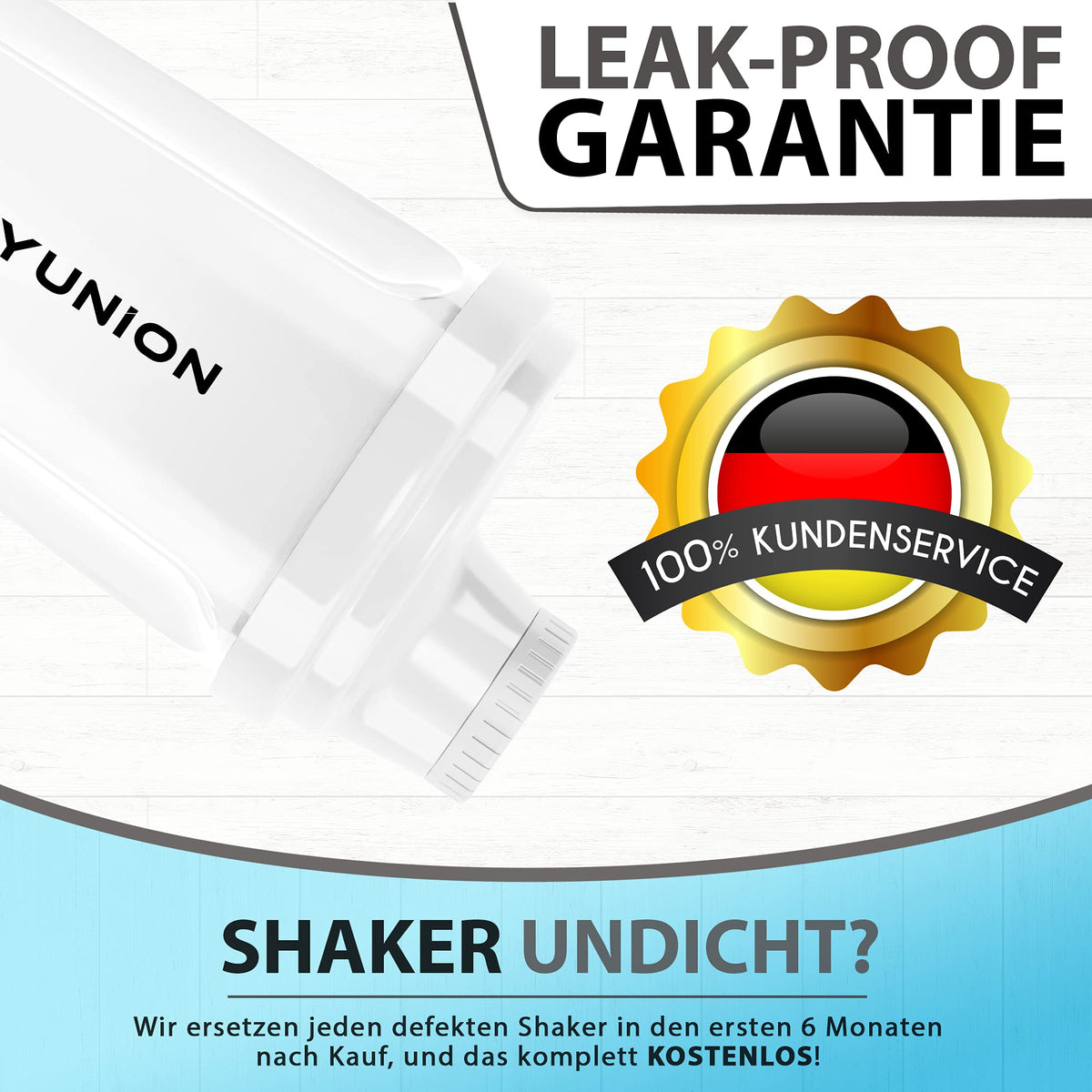 Protein Shaker Heaven 500ml mit Sieb & Skala Weiß
